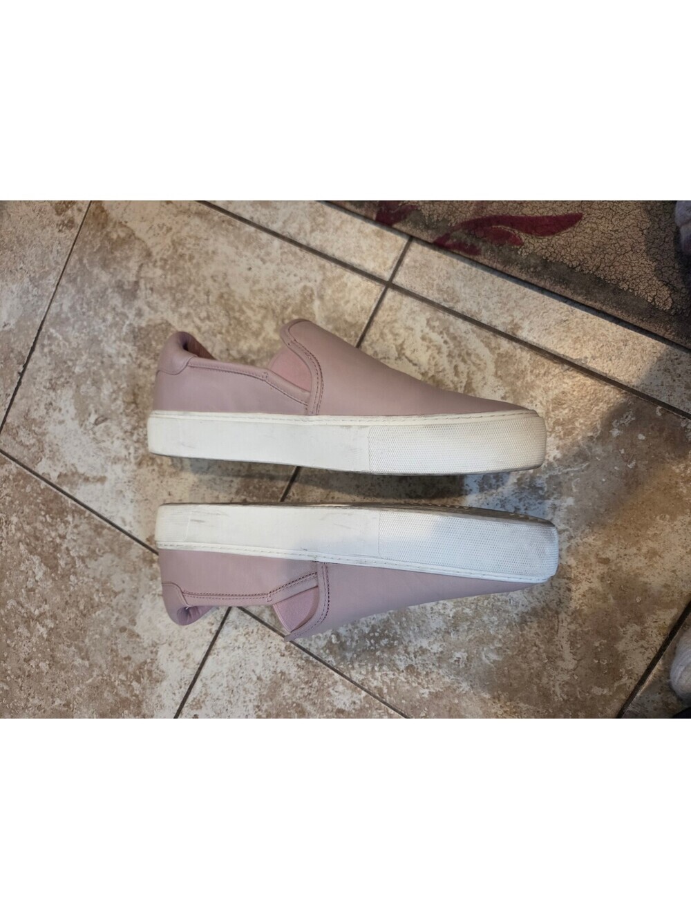 UGG Women's Jass slip-on sneakers in a dusty rose leather / white platform sole - Picture 6 of 11